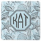 Sea-blue Seashells Square Rubber Backed Coaster (Personalized)