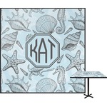 Sea-blue Seashells Square Table Top - 30" (Personalized)