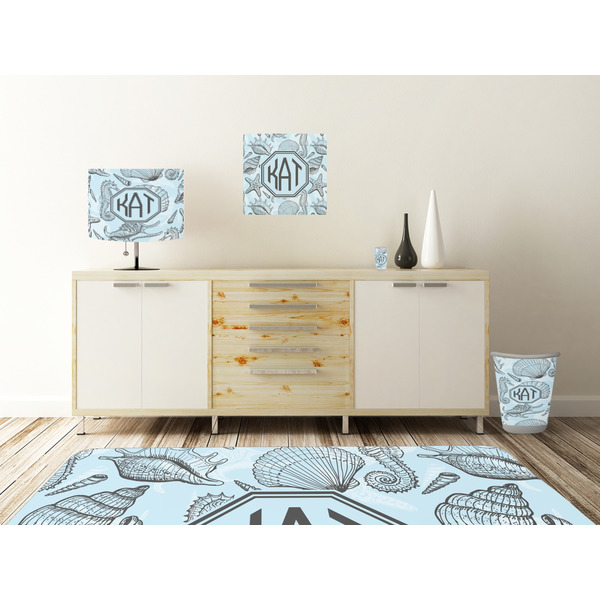 Sea-blue Seashells Square Wall Decal Wooden Desk