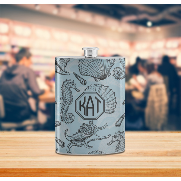 Sea-blue Seashells Stainless Steel Flask - LIFESTYLE 2