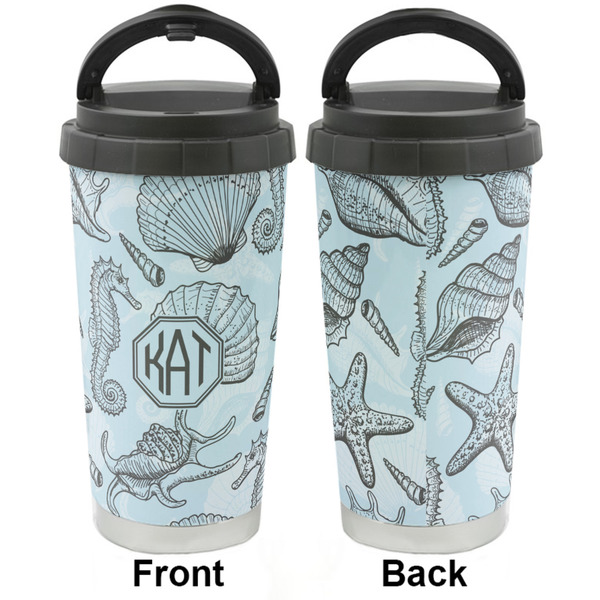 Sea-blue Seashells Stainless Steel Travel Cup - Apvl