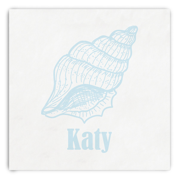 Custom Sea-blue Seashells Paper Dinner Napkins (Personalized)