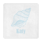 Sea-blue Seashells Decorative Paper Napkins (Personalized)