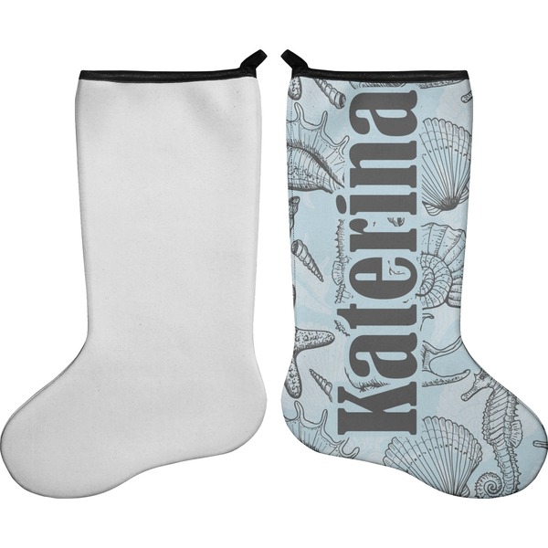 Sea-blue Seashells Stocking - Single-Sided - Approval