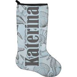 Sea-blue Seashells Holiday Stocking - Neoprene (Personalized)