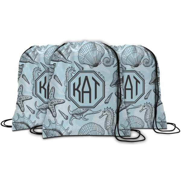 Sea-blue Seashells String Backpack - MAIN