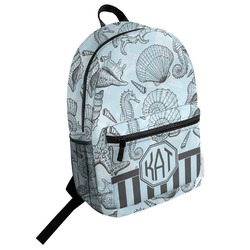 Sea-blue Seashells Student Backpack (Personalized)