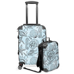 Sea-blue Seashells Kids 2-Piece Luggage Set - Suitcase & Backpack (Personalized)