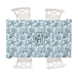 Sea-blue Seashells Tablecloth - 58"x102" (Personalized)