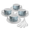 Sea-blue Seashells Tea Cup - Set of 4