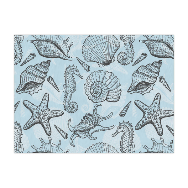 Custom Sea-blue Seashells Tissue Paper Sheets - Large - Heavyweight