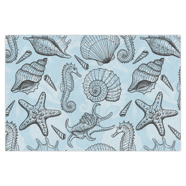 Custom Sea-blue Seashells Tissue Paper Sheets - X-Large - Heavyweight