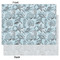 Sea-blue Seashells Tissue Paper - Lightweight - Large - Front & Back