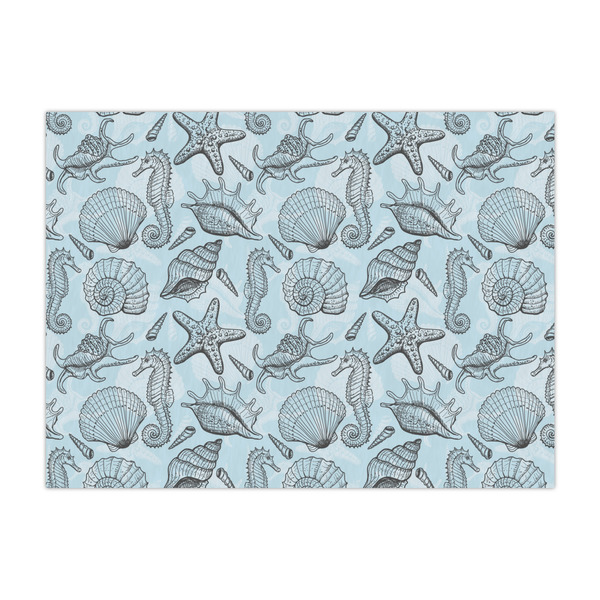 Custom Sea-blue Seashells Large Tissue Papers Sheets - Lightweight