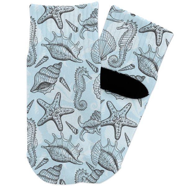 Custom Sea-blue Seashells Toddler Ankle Socks