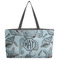 Sea-blue Seashells Beach Totes Bag - w/ Black Handles (Personalized)