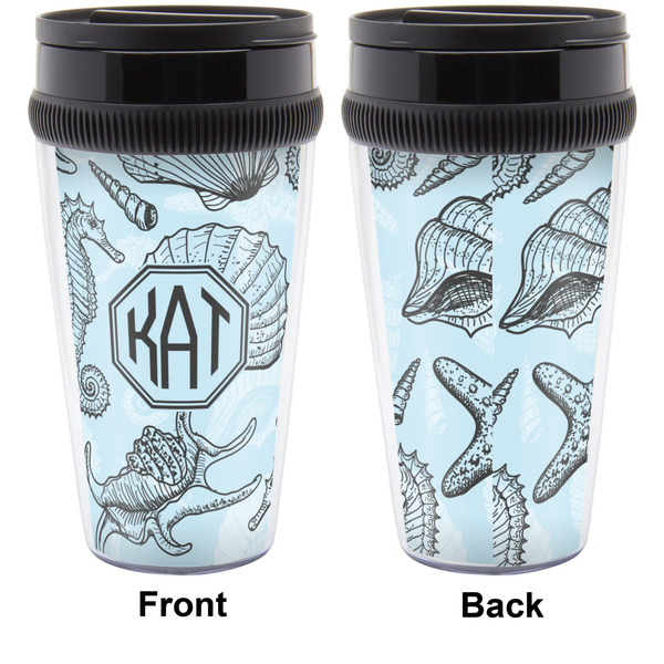 Sea-blue Seashells Travel Mug Approval (Personalized)