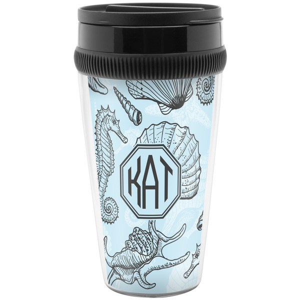 Custom Sea-blue Seashells Acrylic Travel Mug without Handle (Personalized)
