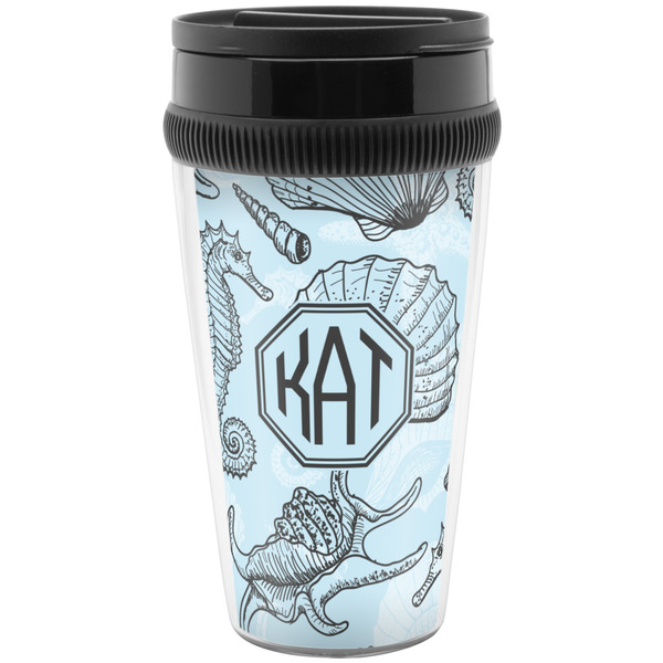 Custom Sea-blue Seashells Acrylic Travel Mug without Handle (Personalized)