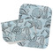 Sea-blue Seashells Two Rectangle Burp Cloths - Open & Folded
