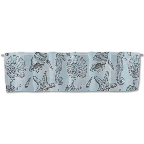 Sea-blue Seashells Valance - Front