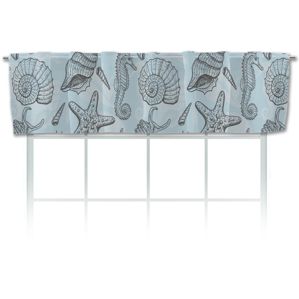 Custom Sea-blue Seashells Valance