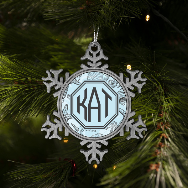 Sea-blue Seashells Vintage Snowflake - (LIFESTYLE)