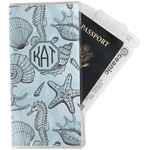 Sea-blue Seashells Travel Document Holder