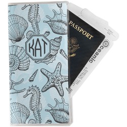 Sea-blue Seashells Travel Document Holder