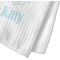 Sea-blue Seashells Waffle Weave Towel - Closeup of Material Image