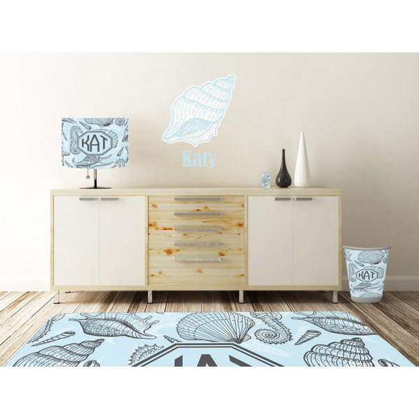 Sea-blue Seashells Wall Graphic Decal Wooden Desk