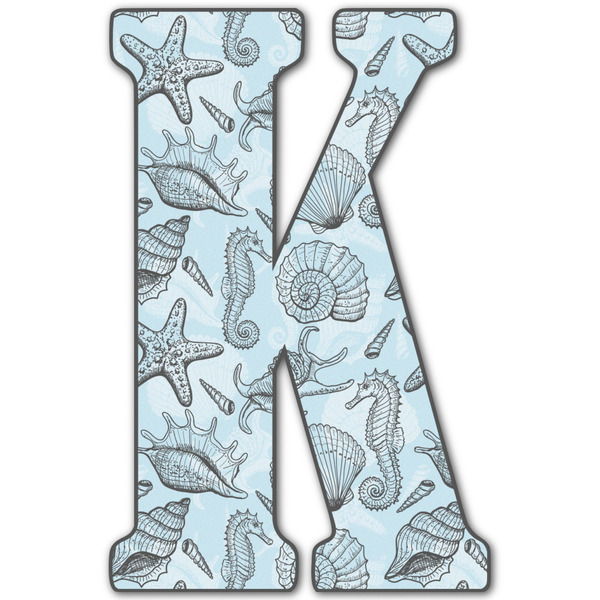 Custom Sea-blue Seashells Letter Decal - Large (Personalized)