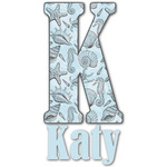 Sea-blue Seashells Name & Initial Decal - Up to 9"x9" (Personalized)
