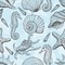 Sea-blue Seashells Wallpaper Square