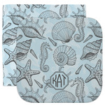 Sea-blue Seashells Facecloth / Wash Cloth (Personalized)