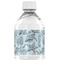 Sea-blue Seashells Water Bottle Label - Back View