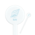 Sea-blue Seashells Round Plastic Stir Sticks (Personalized)