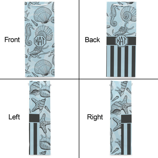 Sea-blue Seashells Wine Gift Bag - Gloss - Approval