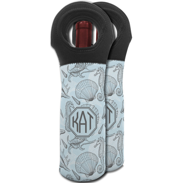 Sea-blue Seashells Wine Tote Bag - MAIN