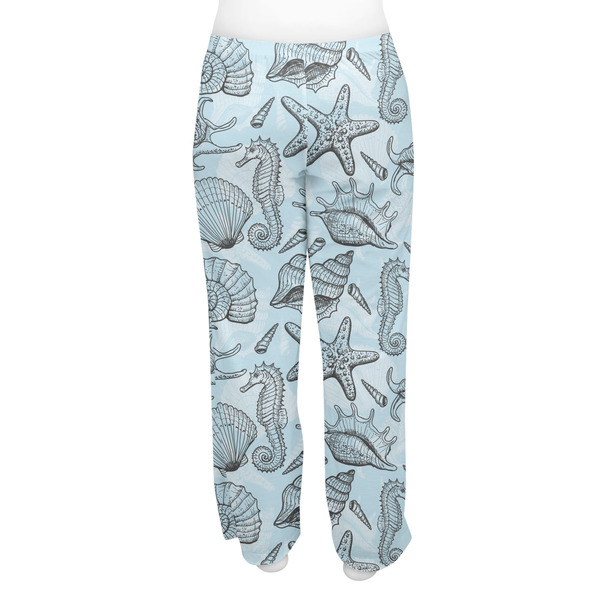 Sea-blue Seashells Women's Pj on model - Back