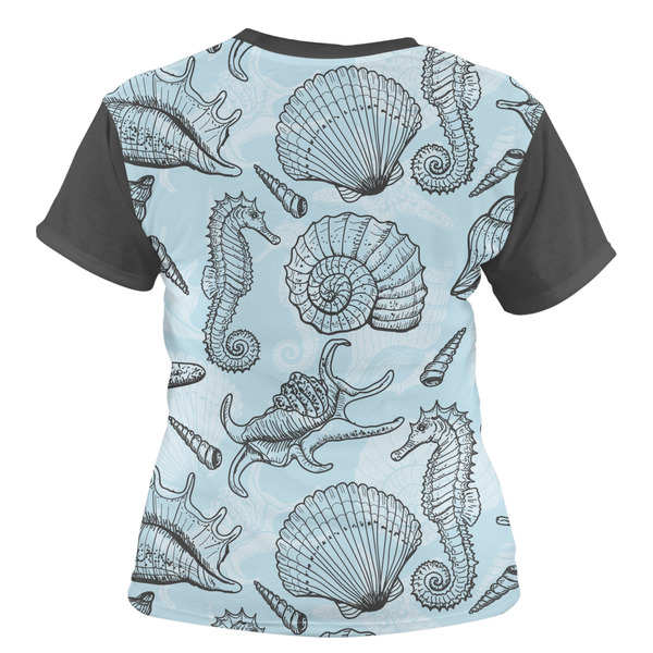 Sea-blue Seashells Women's T-shirt Back