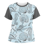 Sea-blue Seashells Women's Crew T-Shirt - 2X Large