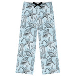 Sea-blue Seashells Womens Pajama Pants - L