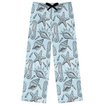 Sea-blue Seashells Womens Pajama Pants - XS