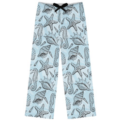 Sea-blue Seashells Womens Pajama Pants - M