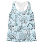 Sea-blue Seashells Womens Racerback Tank Top - X Small