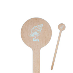 Sea-blue Seashells Round Wooden Stir Sticks (Personalized)