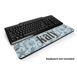 Sea-blue Seashells Keyboard Wrist Rest (Personalized)