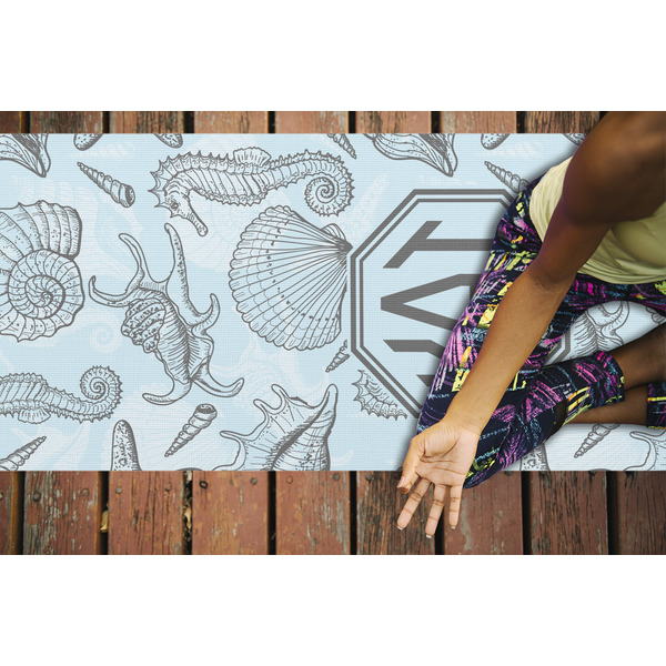 Sea-blue Seashells Yoga Mats - LIFESTYLE
