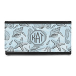 Sea-blue Seashells Leatherette Ladies Wallet (Personalized)